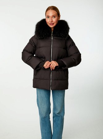 Пуховик женский стёганый с капюшоном