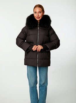 Пуховик женский стёганый с капюшоном