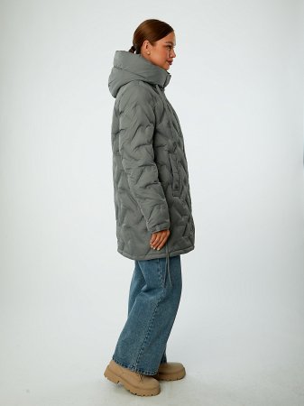 Пуховик женский стёганый с капюшоном