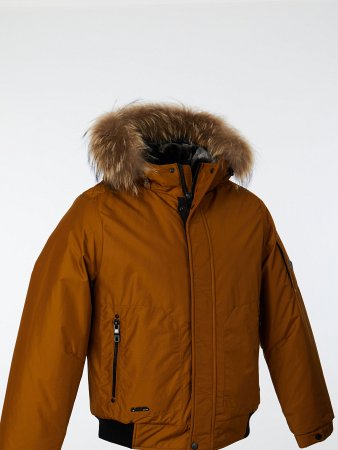 Пуховик укороченный с капюшоном