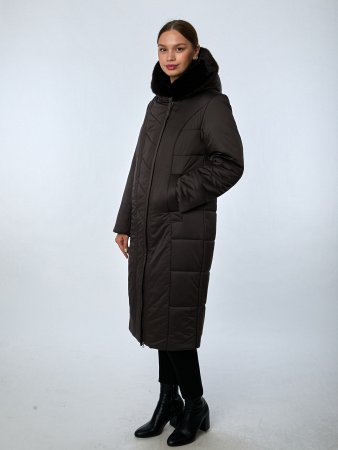Пуховик женский удлинённый с капюшоном
