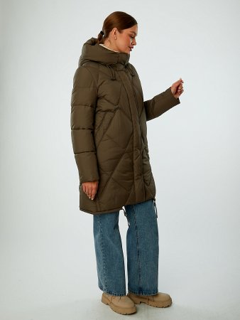 Пуховик женский с капюшоном стёганый