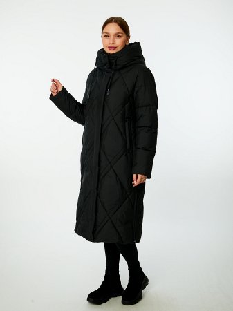 Пуховик женский удлинённый с капюшоном