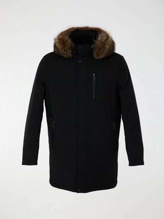 Удлиненный пуховик с капюшоном