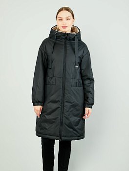Утепленный плащ с капюшоном