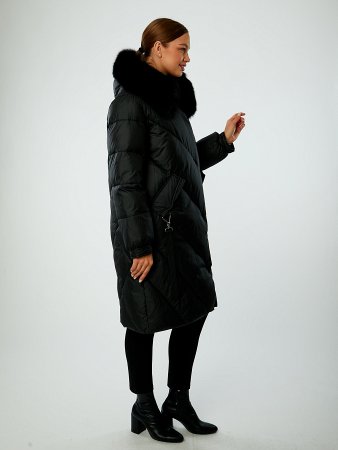 Пуховик женский удлинённый с капюшоном