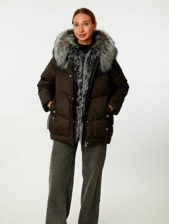 Пуховик стёганый с капюшоном