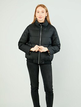 Укороченная куртка с воротником-стойка