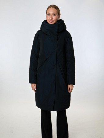 Удлиненный пуховик с капюшоном