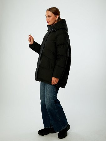 Пуховик женский стёганый с капюшоном