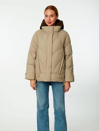 Пуховик женский стёганый с капюшоном