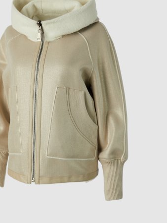 Экодублёнка женская с капюшоном