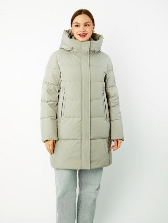 Пуховик женский стёганый с капюшоном