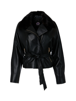 Утепленная куртка из натуральной кожи