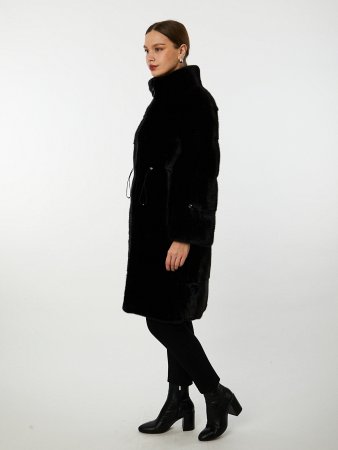 Шуба из меха норки с воротом стойка