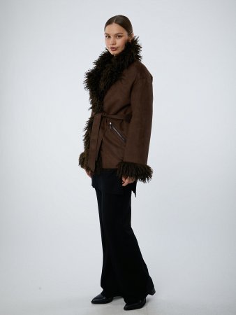 Двусторонняя экодубленка с англ.воротником