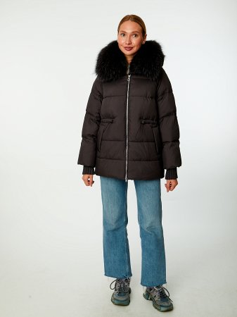 Пуховик женский стёганый с капюшоном