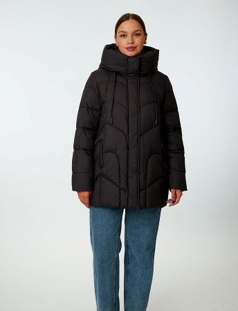 Пуховик женский стёганый с капюшоном