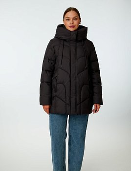 Пуховик женский стёганый с капюшоном