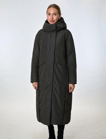 Длинный пуховик с капюшоном