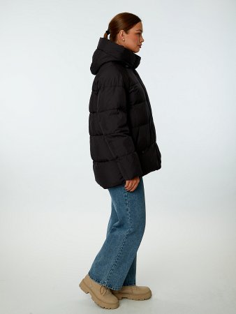 Пуховик женский стёганый с капюшоном