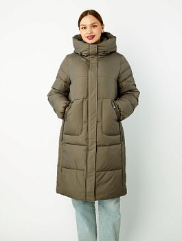 Пуховик женский стёганый с капюшоном