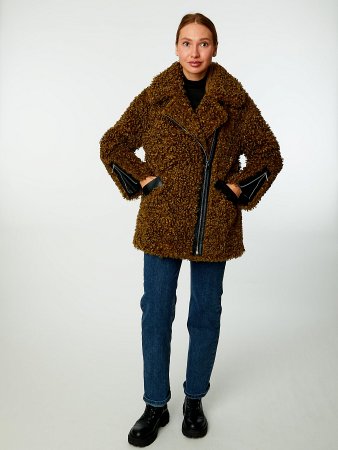 Укороченная шуба-косуха из экомеха