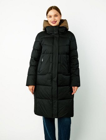 Пуховик женский стёганый с капюшоном