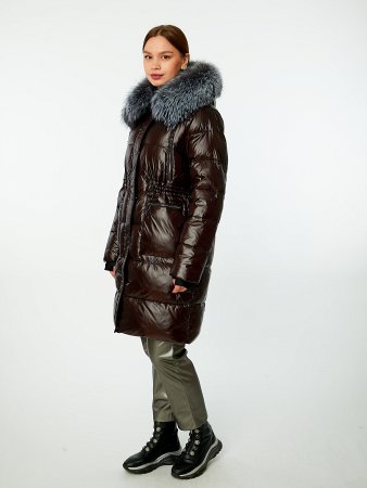 Пуховик женский стёганый с капюшоном