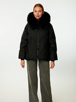 Пуховик женский стёганый с капюшоном