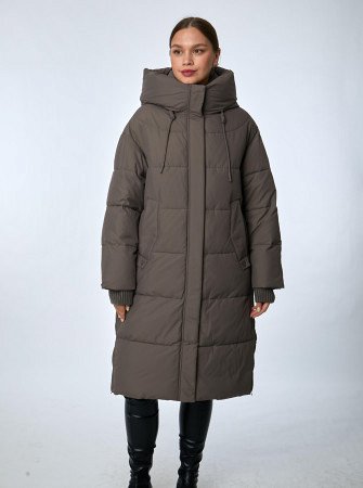 Пуховик женский стёганый с капюшоном