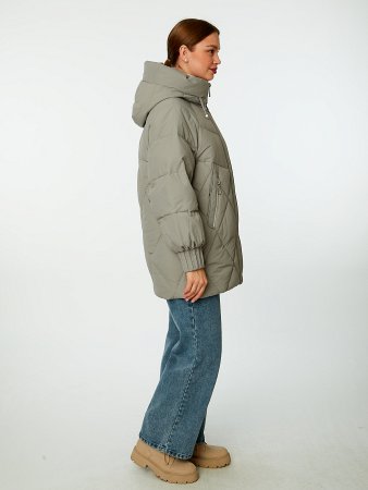 Пуховик женский стёганый с капюшоном