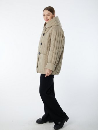 Стеганая утепленная куртка с капюшоном