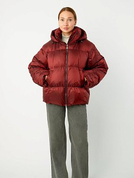 Укороченный пуховик со съемным капюшоном