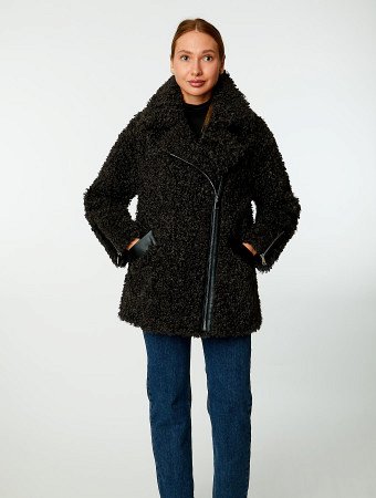 Укороченная шуба-косуха из экомеха