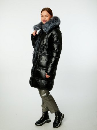 Пуховик женский стёганый с капюшоном