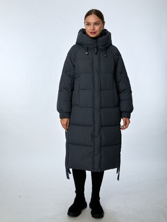 Пуховик женский с капюшоном удлинённый