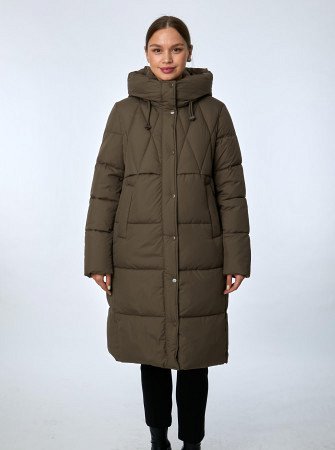 Пуховик женский с капюшоном стёганый