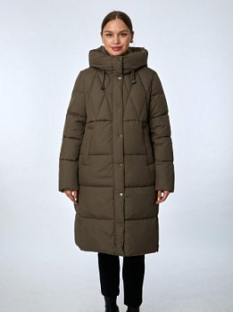 Пуховик женский с капюшоном стёганый
