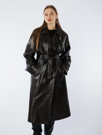 Тренч из натуральной кожи