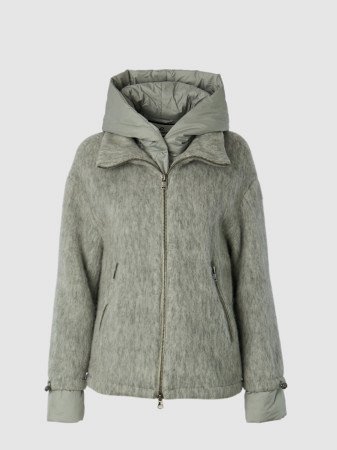 Куртка женская комбинированная с капюшоном