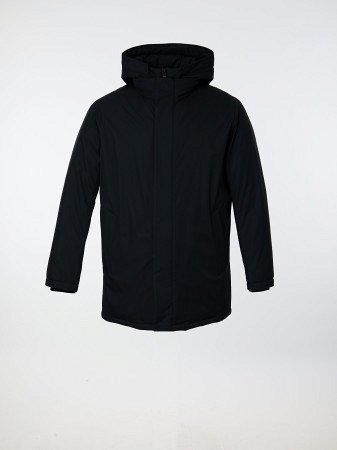 Пуховик удлинённый с капюшоном