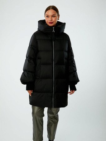 Пуховик женский с капюшоном стёганый
