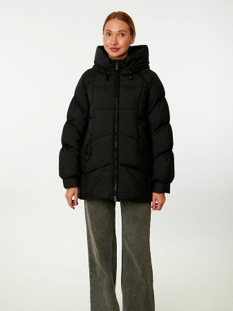 Пуховик женский стёганый с капюшоном