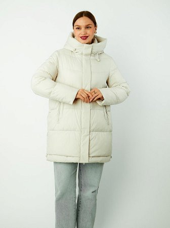 Пуховик женский стёганый с капюшоном