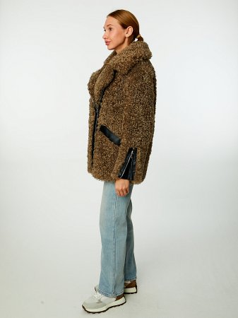 Укороченная шуба-косуха из экомеха