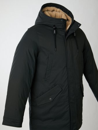 Пуховик мужской удлинённый с капюшоном