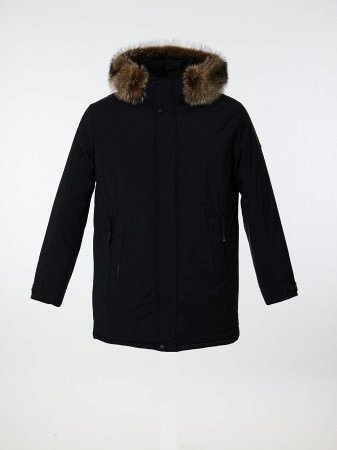 Пуховик удлинённый с капюшоном