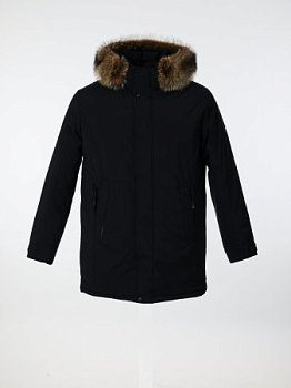 Пуховик удлинённый с капюшоном