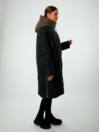 Пуховик женский стёганый с капюшоном